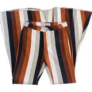 Peach Love California Boutique Bell Bottom Pants Striped High Rise Size M
